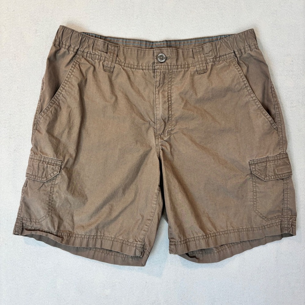 Columbia Mens Brown Cotton Cargo Shorts Size 36W 8L Hiking Outdoor RN69724